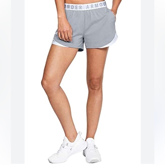 Under Armour Pants - Under Armour Women’s Play Up 3.0 Grey and White Shorts Size Small
